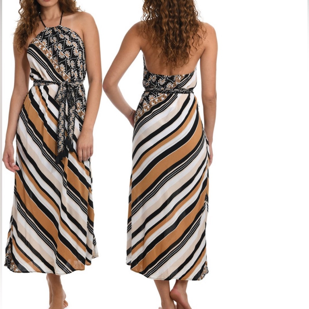 Sunshine 79
'70s Stripe CoverUp Maxi Dress XS, New